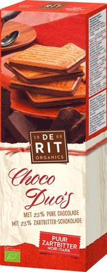 3x deRit Choco Duo´s, Zartbitter 150g