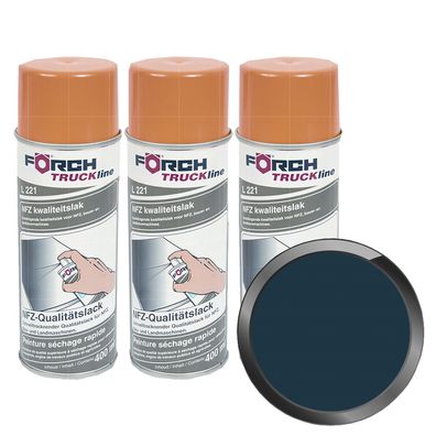 3x FOERCH NFZ-QUALITÄTSLACK L221 0.4 LTR Lackspray Landmaschinen Bau