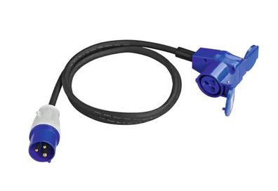 Adapterkabel 230 V CEE Stecker, CEE Winkel Kupplung + Schukokupplung 80588p NEU