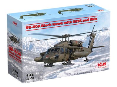 ICM UH-60A Black Hawk mit ESSS und Ski 48368 in 1:48 ICM 3318368 Bausatz