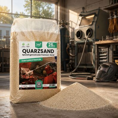 Best For Garden Quartz Sand 25 kg - Sandstrahlmittel für Präzision, Profi & Industrie