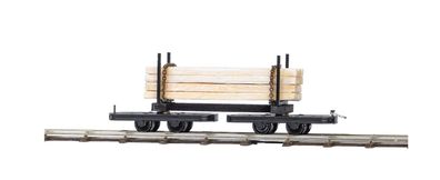 Busch Spur H0f 1:87 12221 Drehgestellwagen mit Langholz Neu/OVP