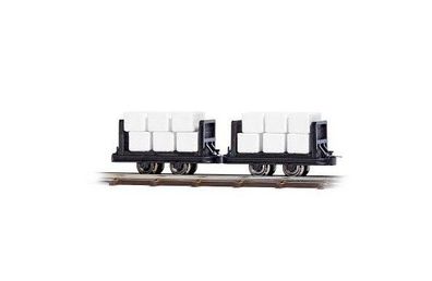 Busch Spur H0f 1:87 12212 2 Wagen mit Zelluloseballen Neu/OVP