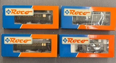 Roco H0 44821, 44833, 44801 & 44829 Nahverkehrswagen-Konvolut der DRG Top/OVP
