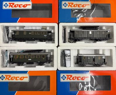Roco H0 44825, 44835, 44814, 44821 Personenagen-Konvolut der DRG Top/OVP