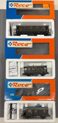 Roco H0 44833, 44805 & 44809 3x Nahverkehrswagen der DRG Top/OVP