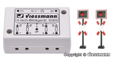 Viessmann 5060 H0 Andreaskreuze mit Blinkelektronik, 2 Stück Neu/OVP