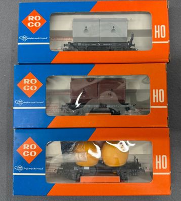 Roco H0 4323, 4324 & 4322 Güterwagen der DB Neuwertig/OVP
