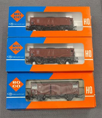 Roco H0 2x 4390A & 4374 Güterwagen der DB Neuwertig/OVP