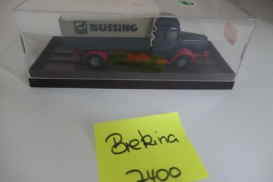 Brekina H0 1:87 7400 LKW Büssing neu mit Org-Box 60er Jahre