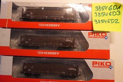 PIKO H0 3x Hochbordwagen dunkelbraun der ÖBB Epoche 5 Neu/OVP