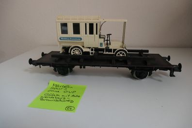 Märklin Spur 1 Niederbordwagen mit LKW Wendeburg Braunschweig Epoche 1