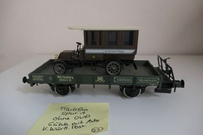 Märklin Spur 1 Märklin Museum 1991 Niederbordwagen mit Post LKW Epoche 1