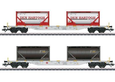 Märklin H0 Art 47137 2 x vierachsige Container-TragwagenSgns der NL neu/OVP