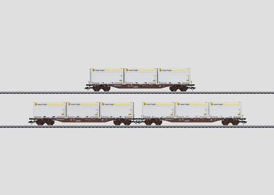 Märklin H0 Art 47079 3 x vierachsige Container-TragwagenSgnss ÖBB neu/OVP