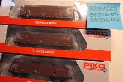 PIKO H0 3x Hochbordwagen hellbraun der CD Epoche 5 Neu/OVP