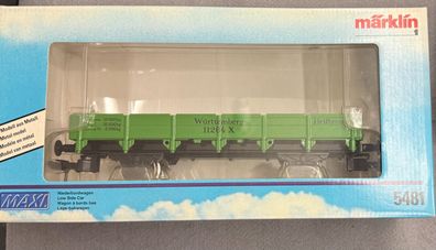 Märklin MAXI Spur 1 5481 Niederbordwagen Württemberg Neuwertig/OVP