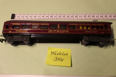 Märklin H0 352 Mitropa Speisewagen , 1940 er Jahre, sehr guter Zustand, Blech