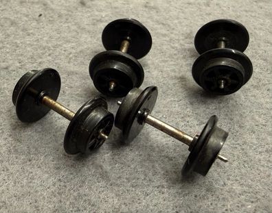 Trix Express H0 3-Leiter Speichenradsatz 9mm Stummel gebraucht 4 Stück (H)