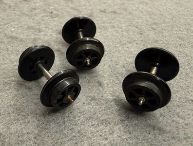 Trix Express H0 3-Leiter Speichenradsatz 9mm Stummel Neuwertig 3 Stück (G)