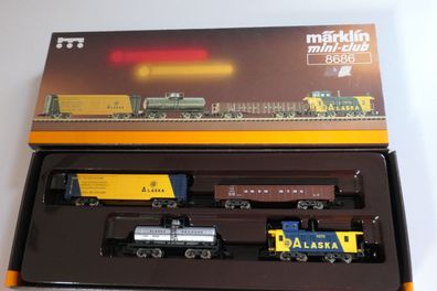 Märklin Z Miniclub 8686 4-teil Güterwagen Set Alaska der USA Org-Kt/neuw