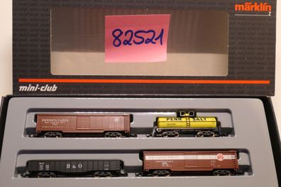 Märklin Z Miniclub Artikel 82521 USA Güterwagenset 4-teilig Org-Kt/neuw