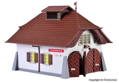 Kibri H0 38032 H0 Ländliche Feuerwache inkl. Hausbeleuchtungs- Startset Neu/OVP