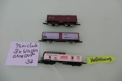 Märklin Miniclub Z Konvolut 3 x versch Güterwagen ohne OVP, top 37