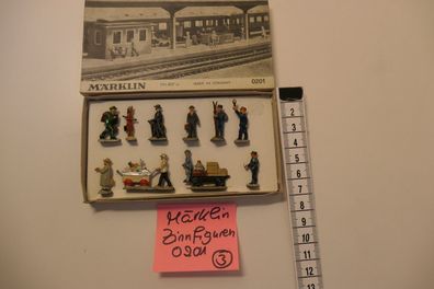 Märklin HO 0201 Eisenbahnfiguren Zinn Guss 50er Jahre unbespielt neu/OVP 3