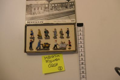 Märklin HO 0201 Eisenbahnfiguren Zinn Guss 50er Jahre unbespielt neu/OVP 2