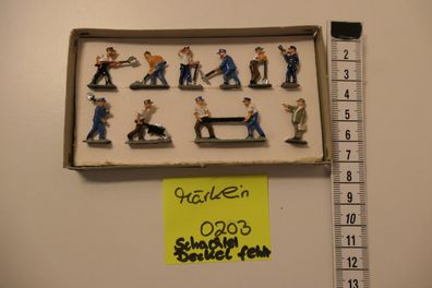 Märklin HO 0203 Eisenbahnfiguren Zinn Guss 50er Jahre unbespielt neu ohne Decke