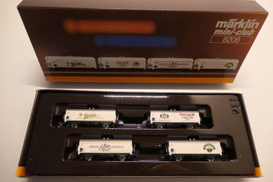 Märklin Z Miniclub 8208 4-teiliges Bier Kühlwagenset der DB org-Kt/neuw