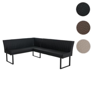 Eckbank HWC-O82, Esszimmerbank Bank, Kunstleder Metall 159x210cm