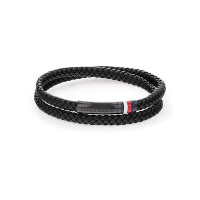 Tommy Hilfiger - 2790552 - Armband - Herren - Leder - schwarz - 19cm