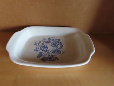 Schale Keramik Zierschale mit blauen Blumen rechteckig ca. 25x15,5cm