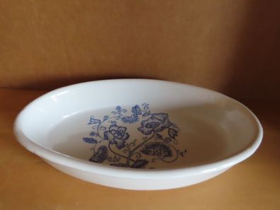 Schale Keramik Zierschale mit blauen Blumen oval ca.23x14cm
