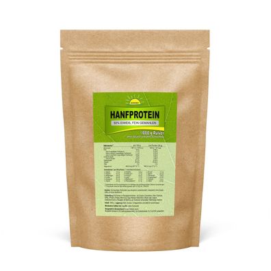 Hanfprotein Pulver 1 kg 50% Eiweiß, deutsche Landwirtschaft, Magnesium, Bonemis®