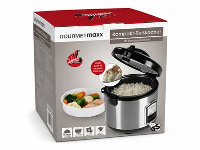 Gourmetmaxx Kompakt-Reiskocher 400W 1L mit Dampfeinsatz