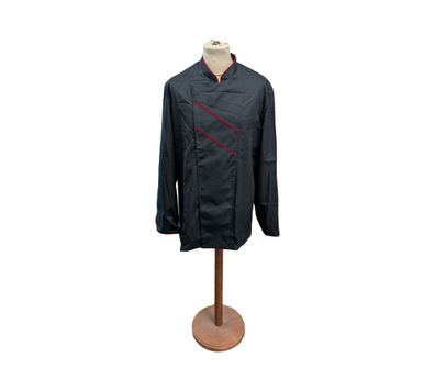BP Gourmet Kochjacke Langarm Belüftungsschlitze Gr. 54 Schwarz Rot