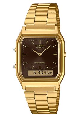 Casio Collection Edgy Armbanduhr Ana-Digi Goldfarben/Braun AQ-230GA-5AMQYES