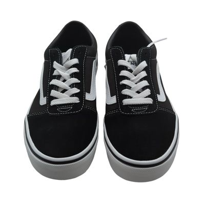 Vans Ward Sneaker Damen Schwarz Weiß Suede Canvas Größe 38.5