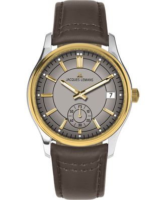 Jacques Lemans Herren-Armbanduhr Derby Braun/Grau 1-2197M