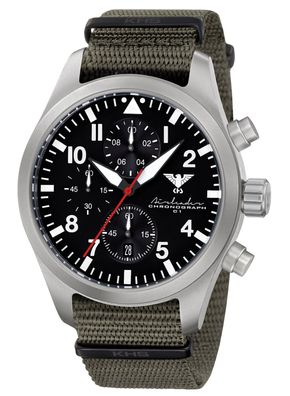 KHS Herrenuhr Airleader Chronograph Olivgrün/Stahl AIRSC. NSGO