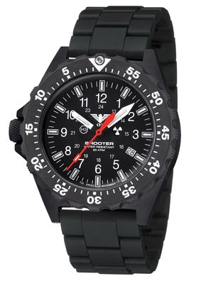 KHS Herrenuhr Quarz Shooter MKII Schwarz SH2F. NCB