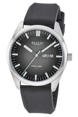 Regent Herren-Armbanduhr Gut Ablesbar Edelstahl/Schwarz F-1590