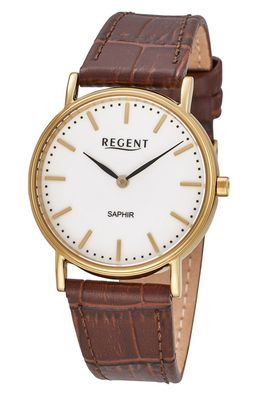 Regent Damenuhr Quarz Braun/Goldfarben F-1572