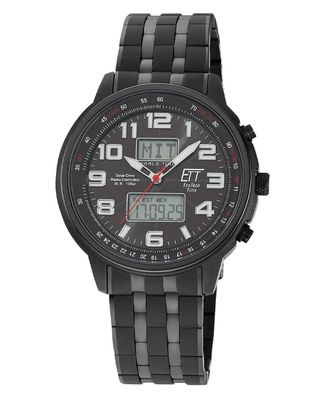 ETT Eco Tech Time Funk-Solar Herrenuhr Hunter II Schwarz EGS-11736-22M