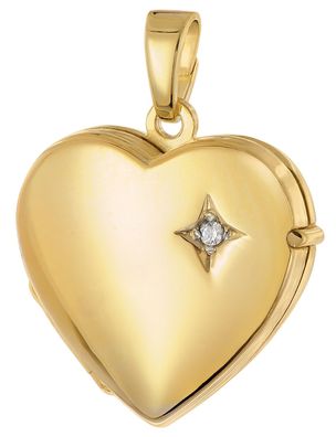 trendor Schmuck Medaillon Herz Anhänger 925 Silber Vergoldet 21214
