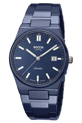 Boccia Herrenuhr Keramik/Titan mit Saphirglas Blau 3675-02