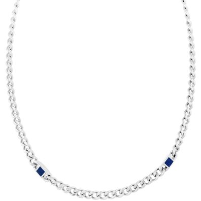 Holzkern Schmuck Herren-Kette Edelstahl Bodyguards Marmor/Silberfarben